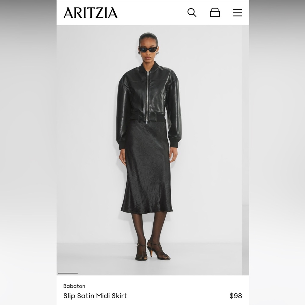 Aritzia midi skirt, brand is babaton and size is 0